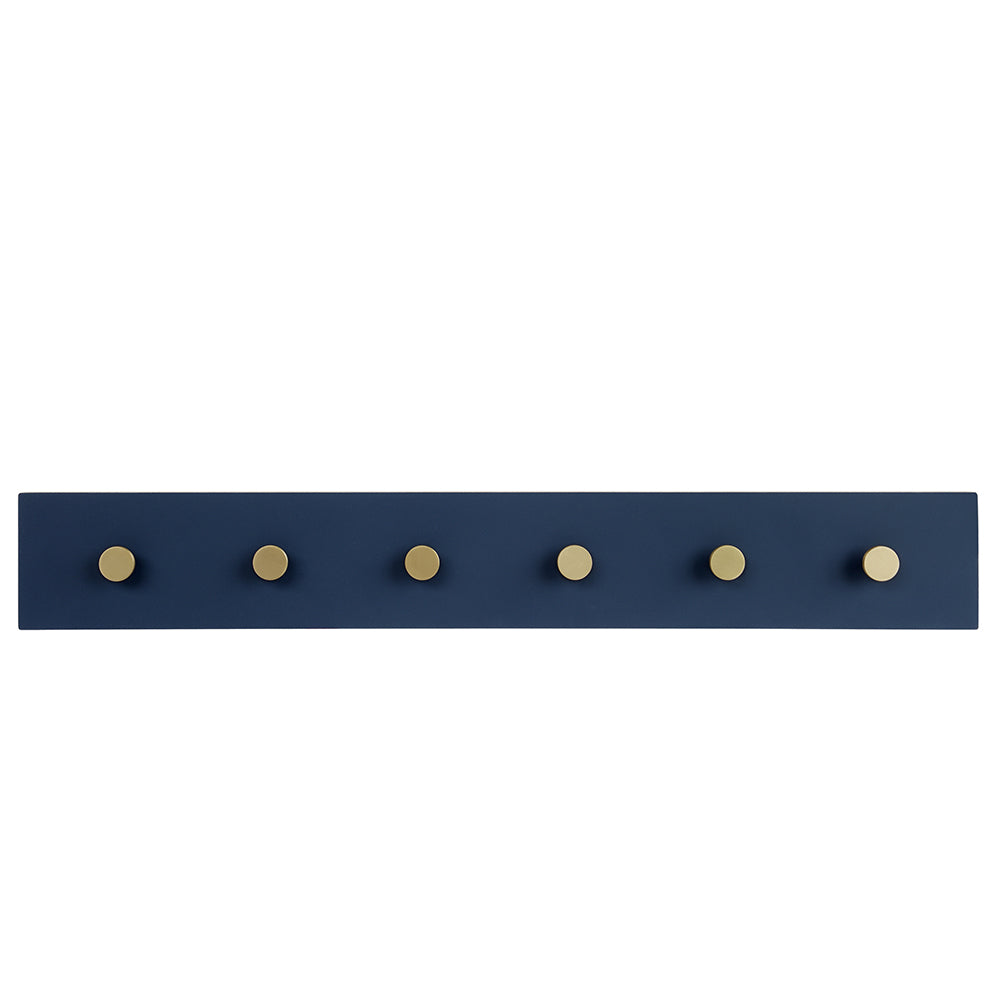 Ganchos de cores em madeira azul escuro - 70 cm