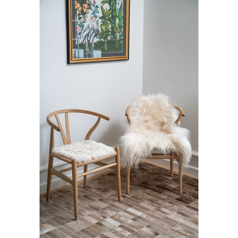 Almofada de assento | Pele de cordeiro | Cabelo curto | Islândia | 40x40 cm.