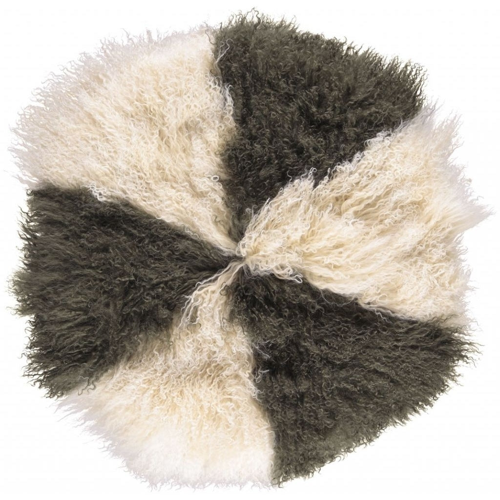 Travesseiro | Pele de cordeiro | Tibete | Ø37 cm.