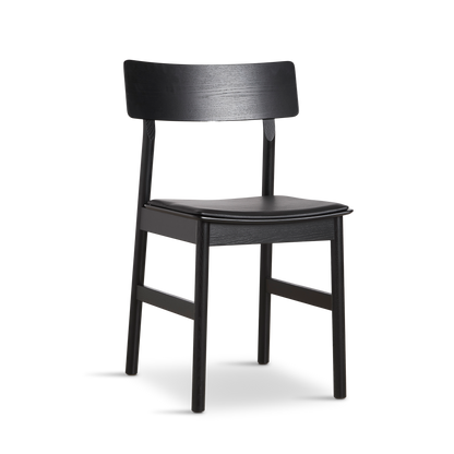 Woud - Cadeira de jantar de pausa 2.0 - preto com couro