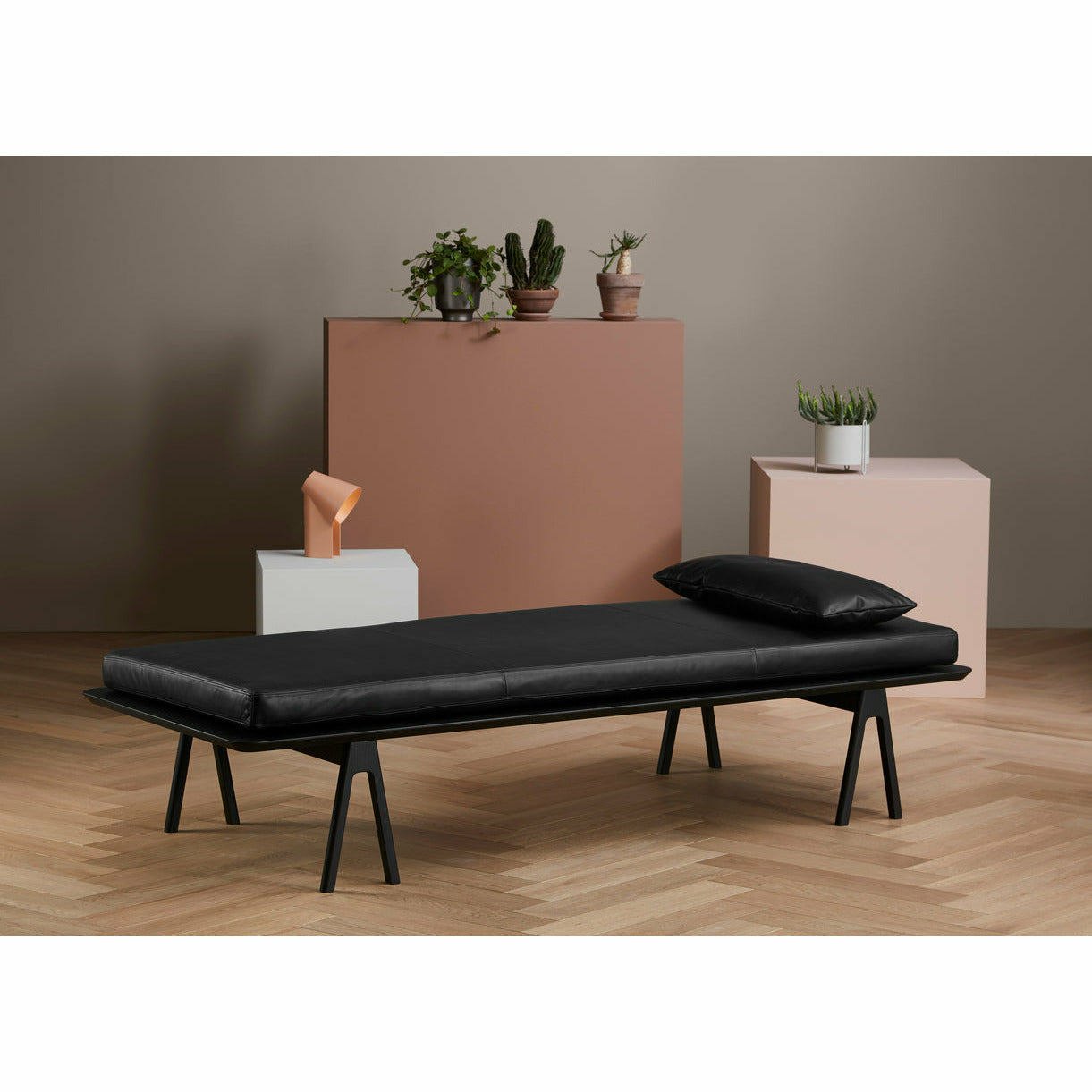 Woud - Daybed de nível - preto/preto 190x76.50x41 cm