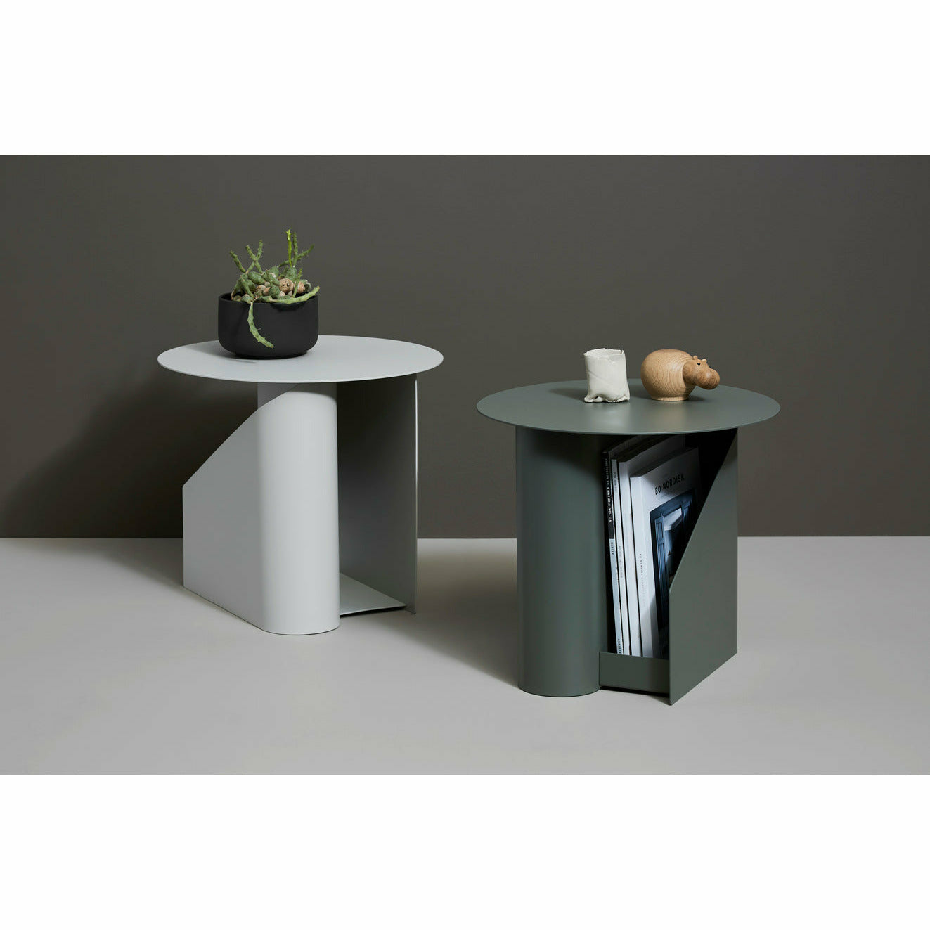 Woud - Sentrum lateral Table - Green empoeirado