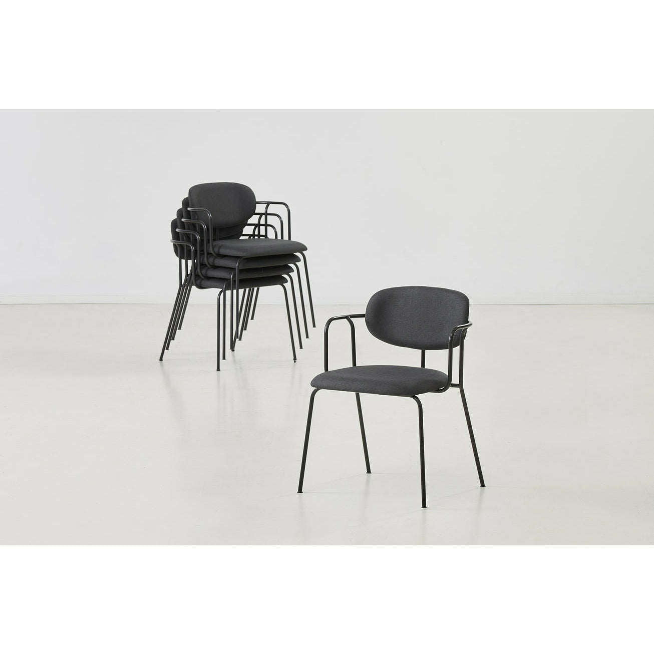 Woud - cadeira de jantar de estrutura - cinza escuro