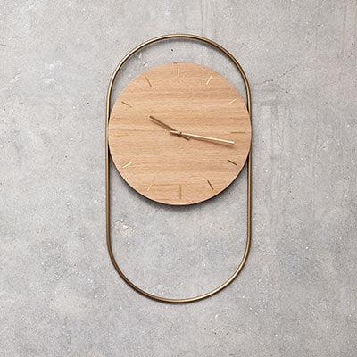 A-Wall clock - oak with brass ring - Andersen Furniture