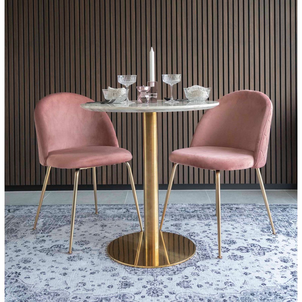 Casa Nordic Genebra Cadeira de jantar - Conjunto de 2