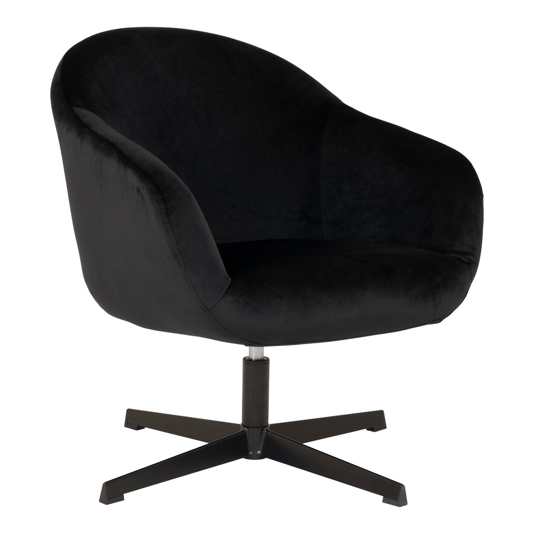 Poltrona de Sydney - poltrona com função giratória em veludo preto e pé preto HN1007 - 1 - PCS
