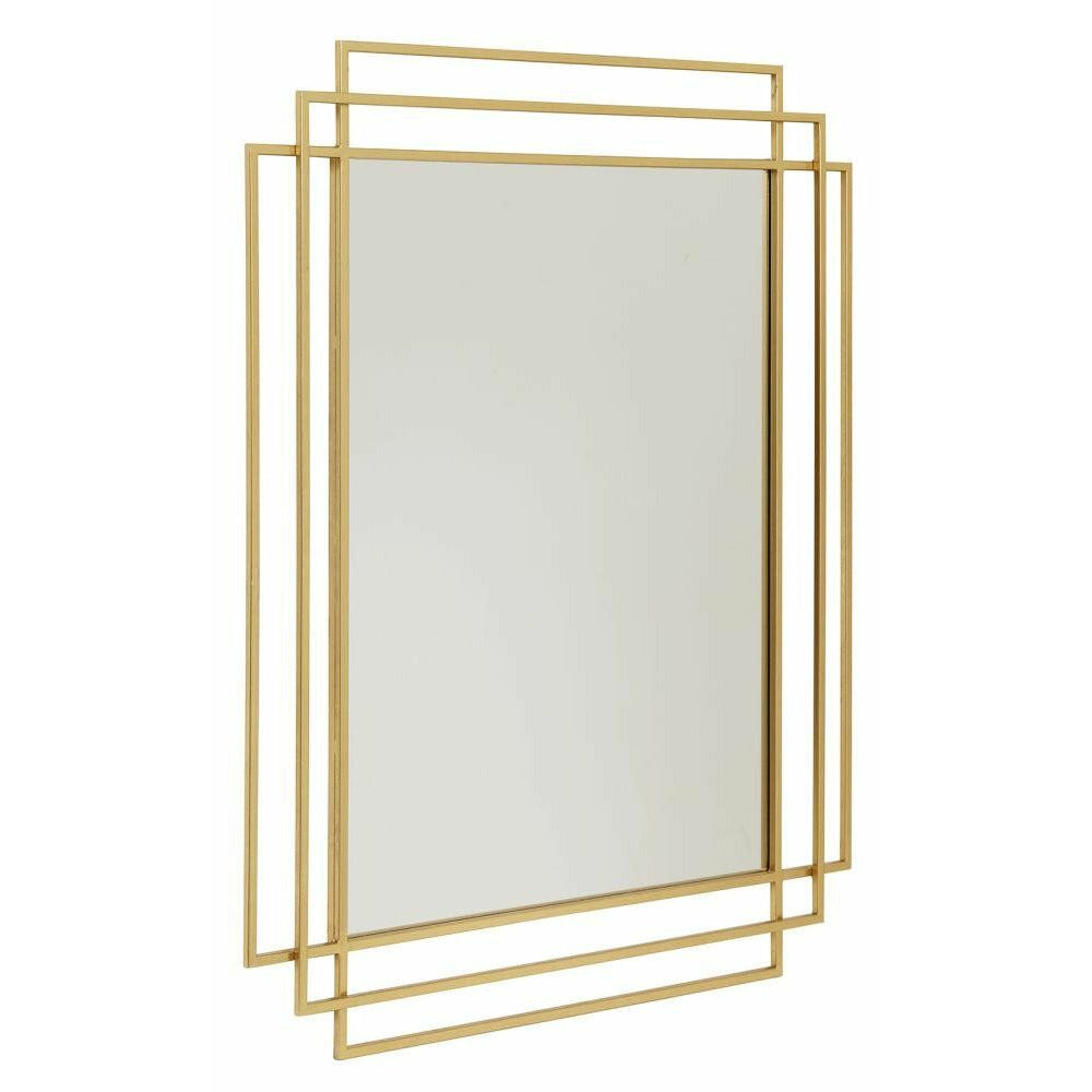 Espelho Nordal SQUARE em ferro - 97x76 cm - acabamento dourado