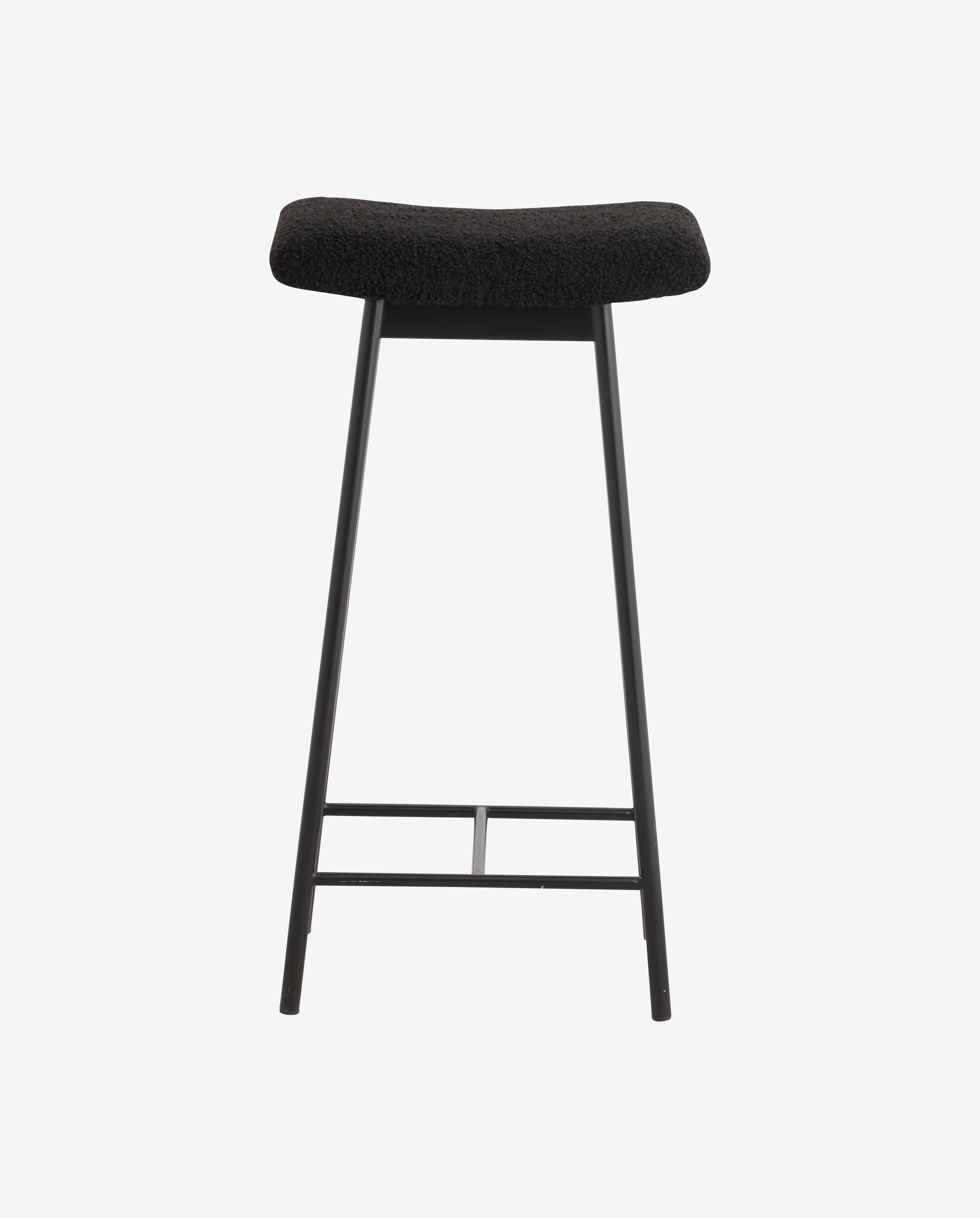 Banquinho de bar zala com imitação de casca de imitação - preto