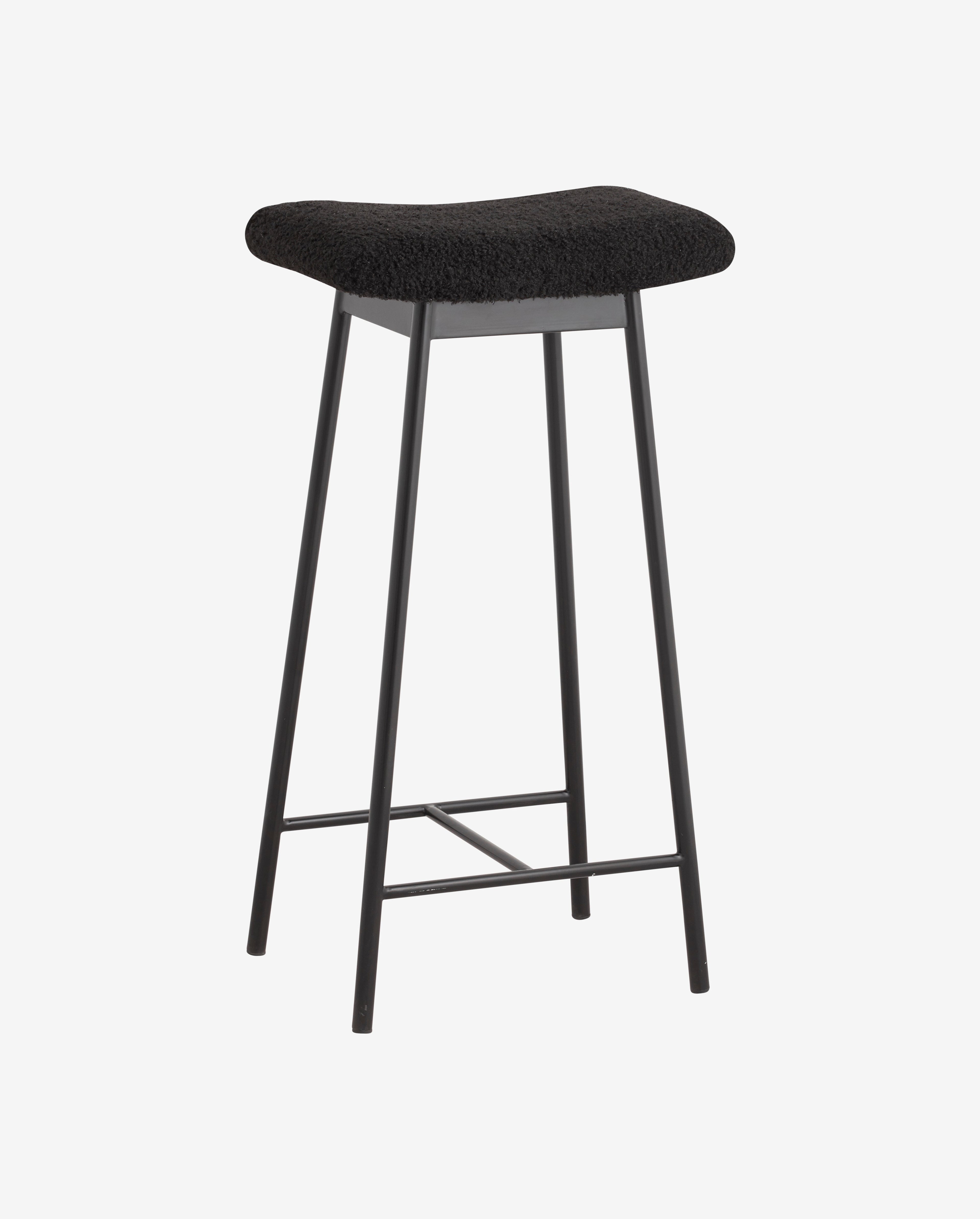 Banquinho de bar zala com imitação de casca de imitação - preto