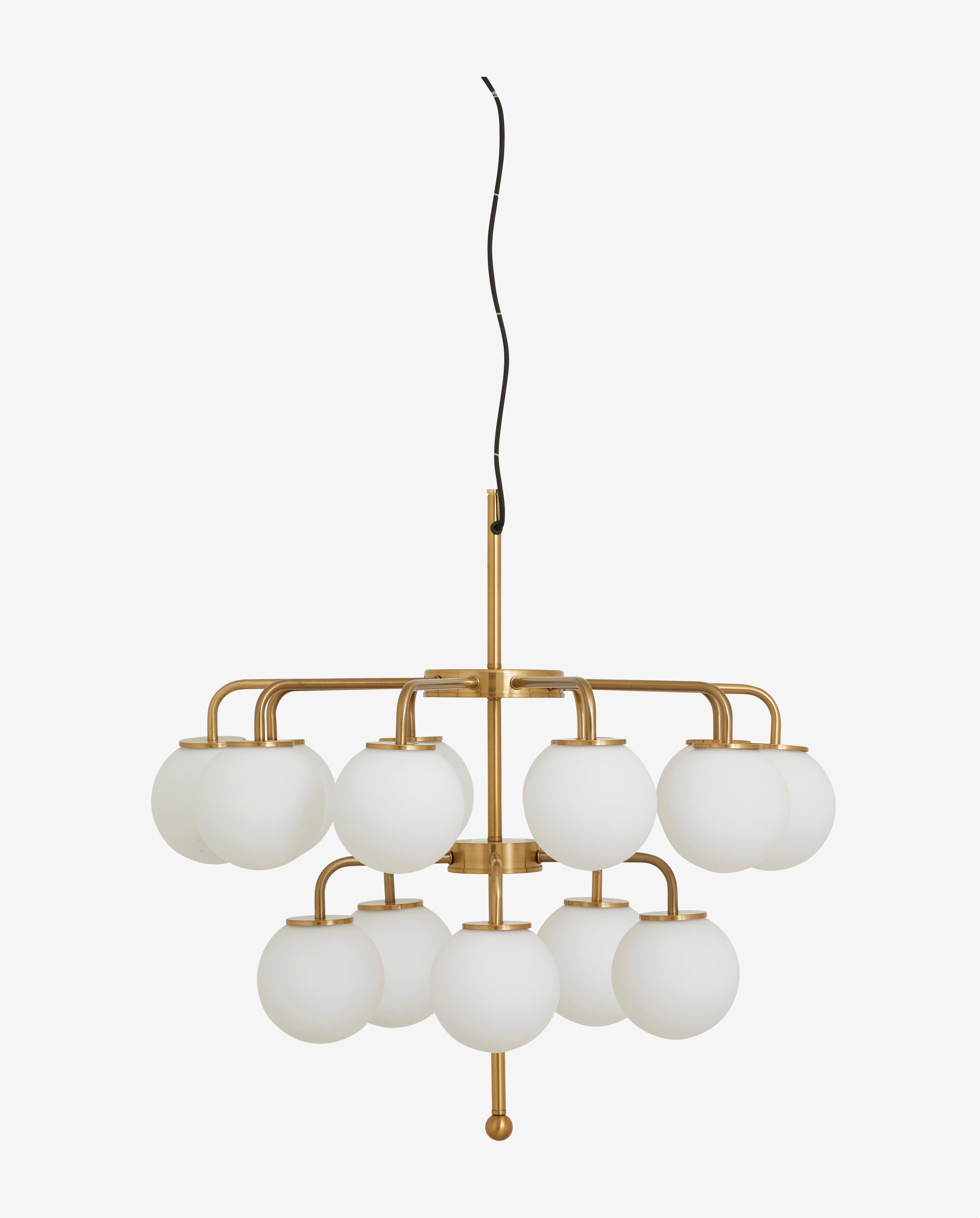 Palma Chandelier - Ø74 cm - Brass/branco