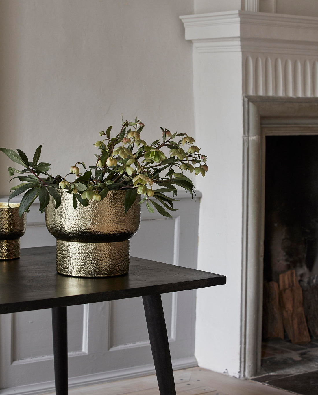 Pote de ervas Alimia em alumínio Ø31 cm - acabamento de ouro