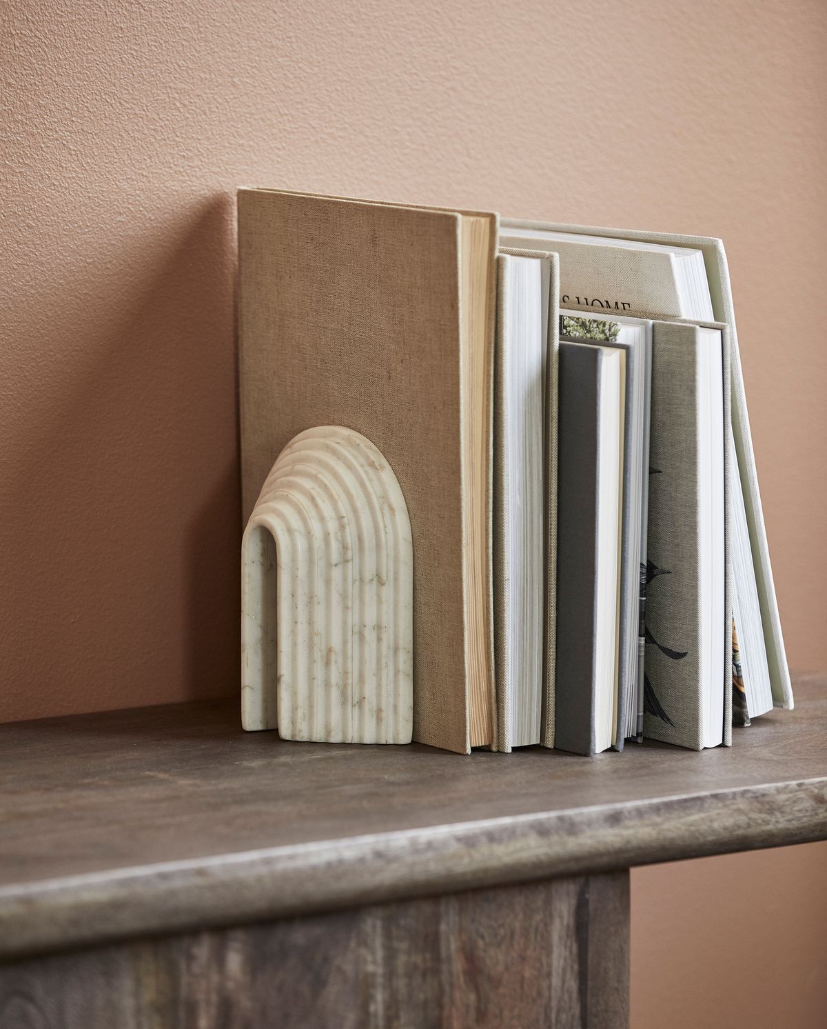 Suporte de livros Ferro - mármore branco