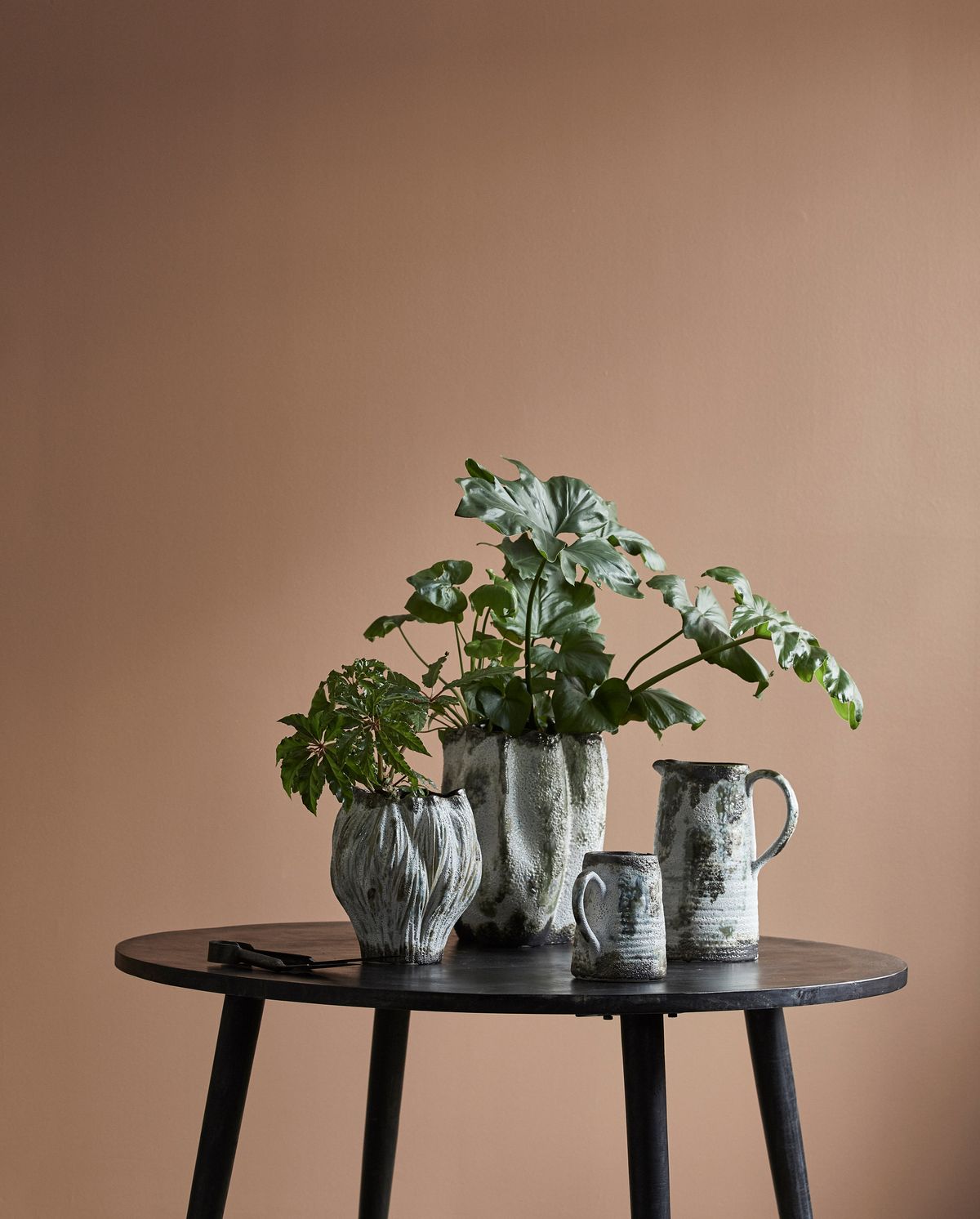 Henry Vase em cerâmica H35 cm - marrom/branco/verde