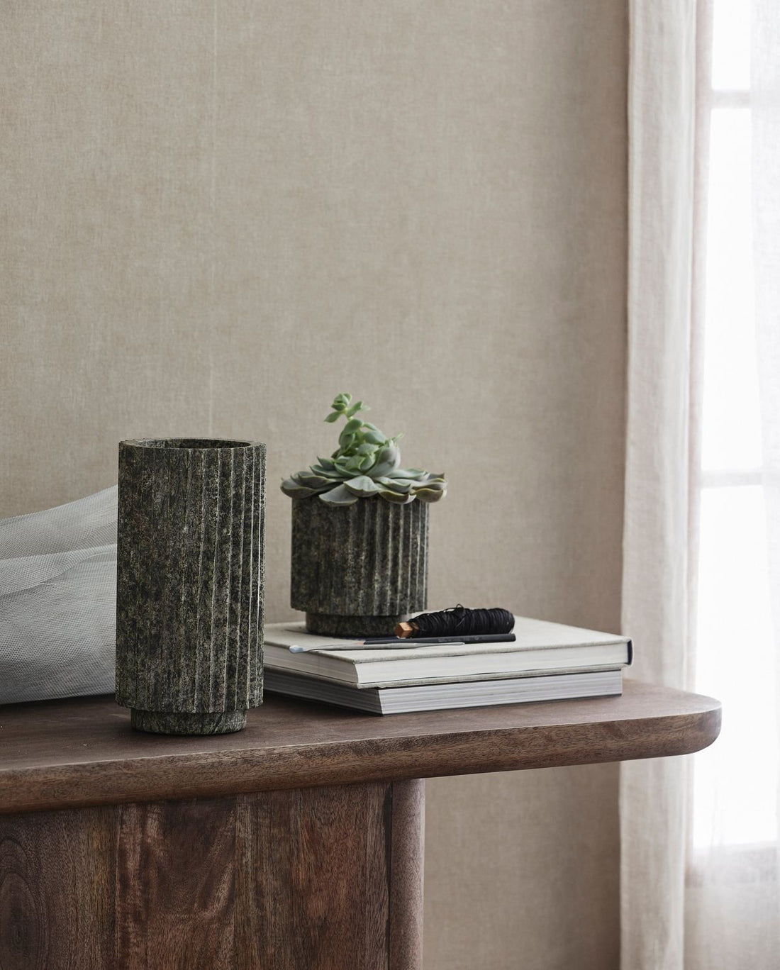 Vaso de loon - mármore verde