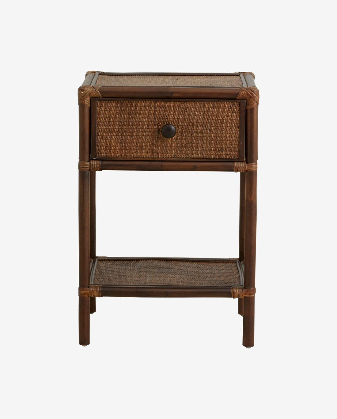 Mesa lateral de Hayes/mesa de cabeceira em Rattan - Brown