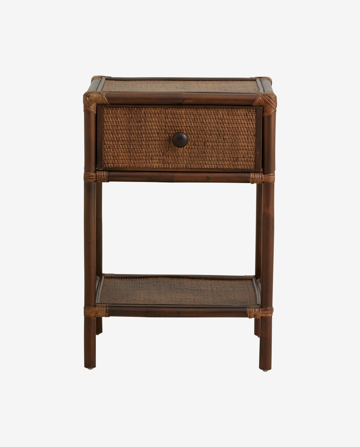 Mesa lateral de Hayes/mesa de cabeceira em Rattan - Brown