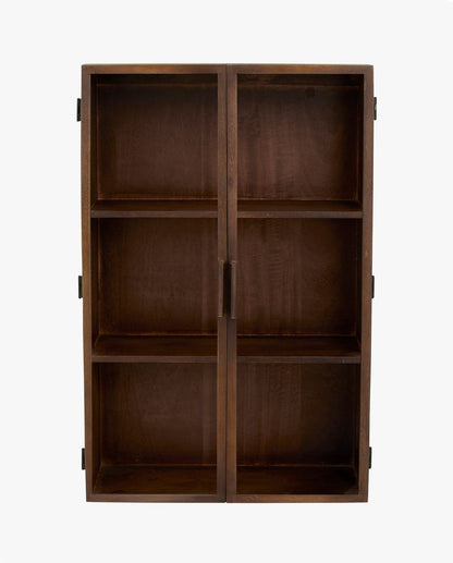 Gabinete de parede de Nango com 2 portas - marrom escuro