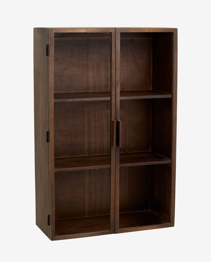 Gabinete de parede de Nango com 2 portas - marrom escuro