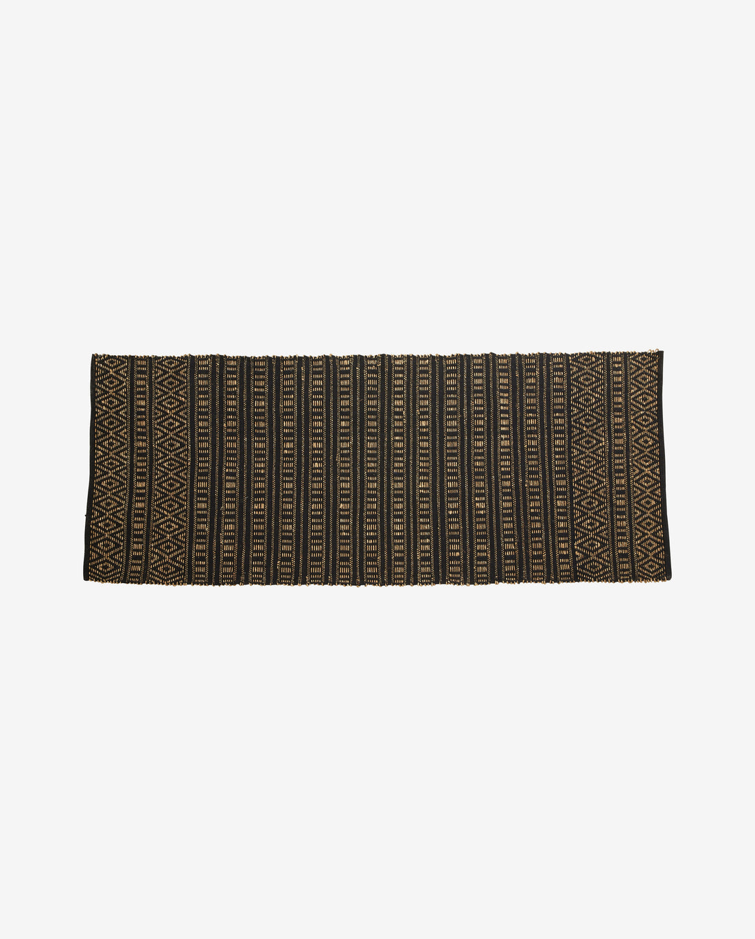 Cobertor Farah em algodão e ervas marinhas 250x100 cm - preto/natureza