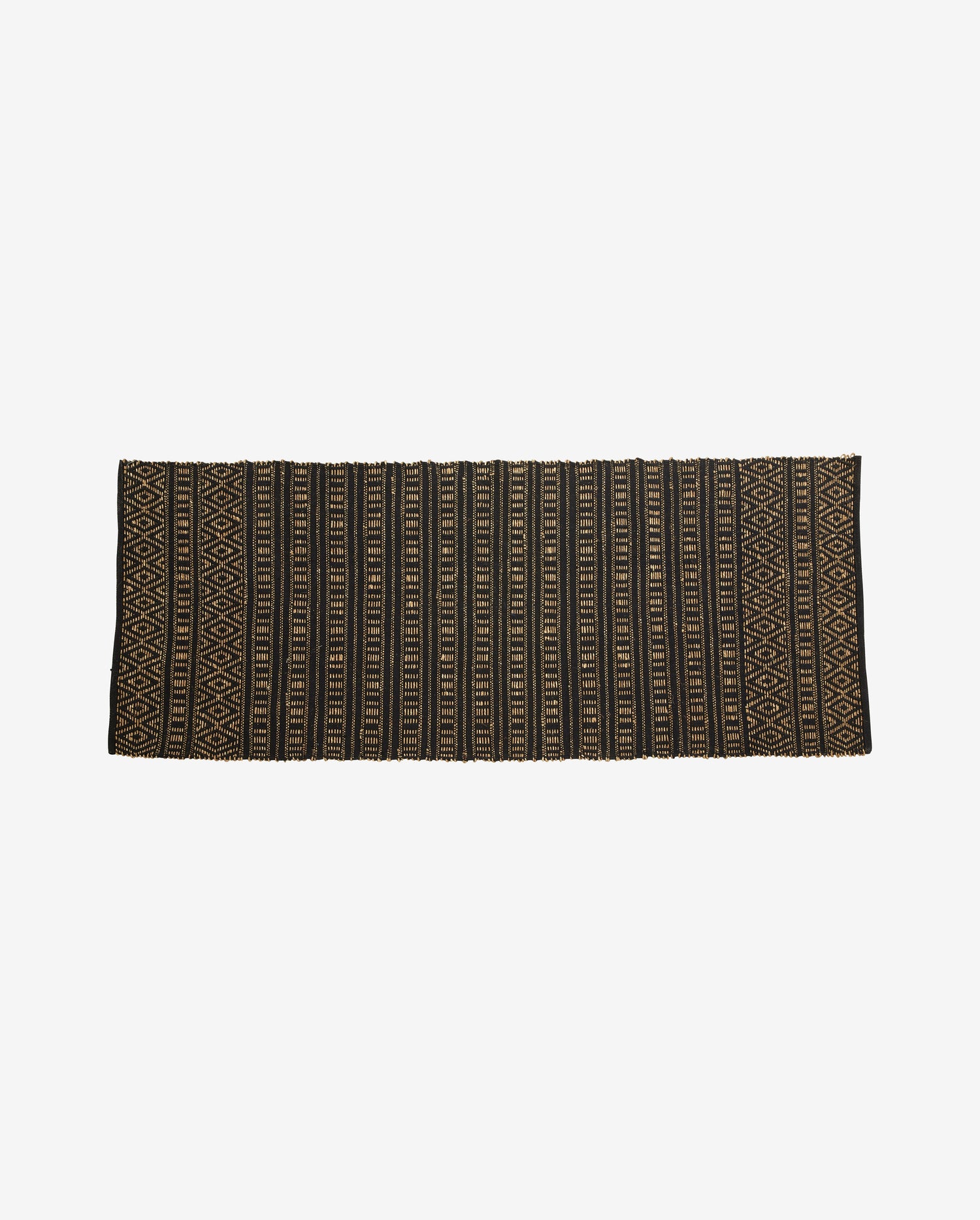 Cobertor Farah em algodão e ervas marinhas 250x100 cm - preto/natureza