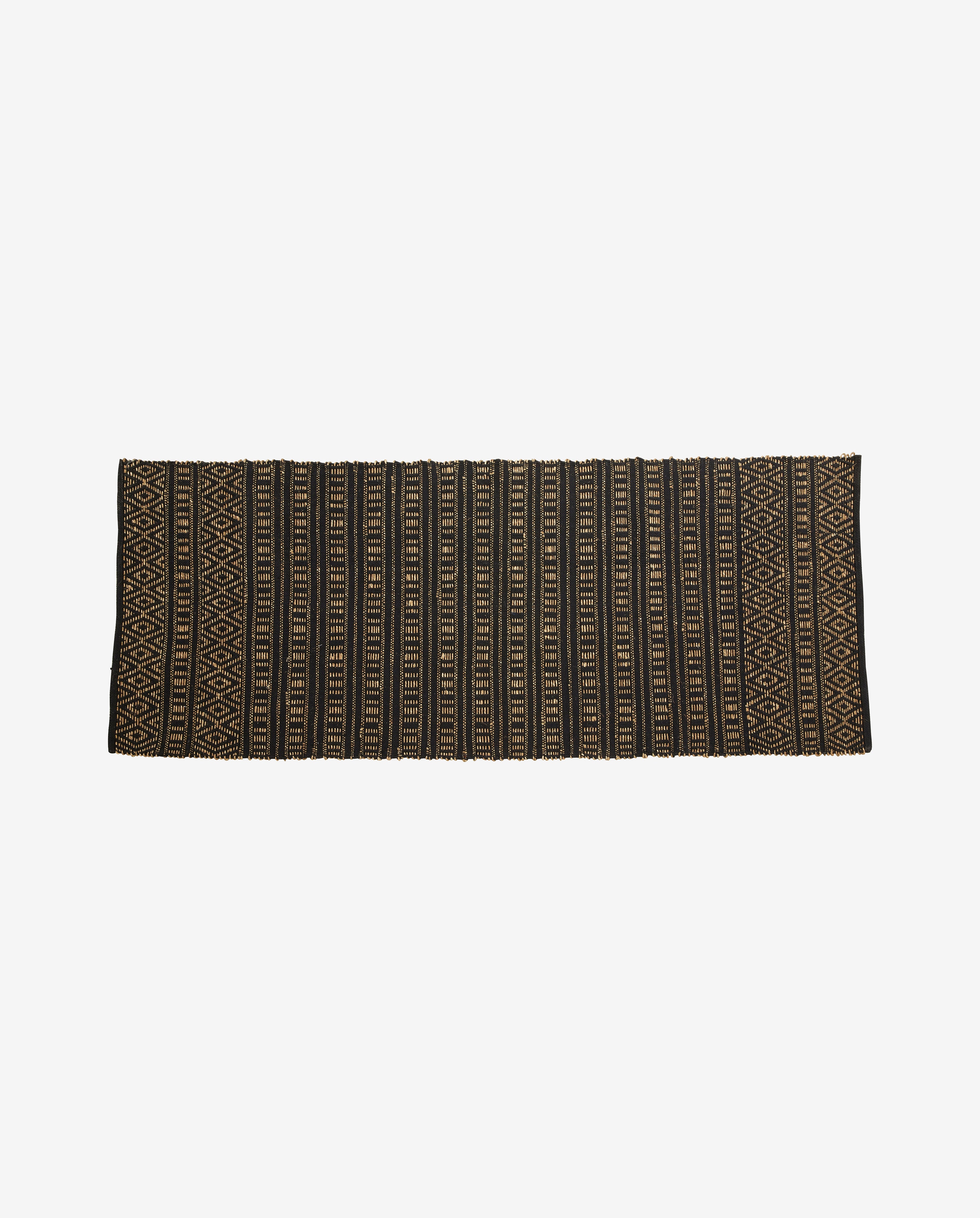 Cobertor Farah em algodão e ervas marinhas 250x100 cm - preto/natureza
