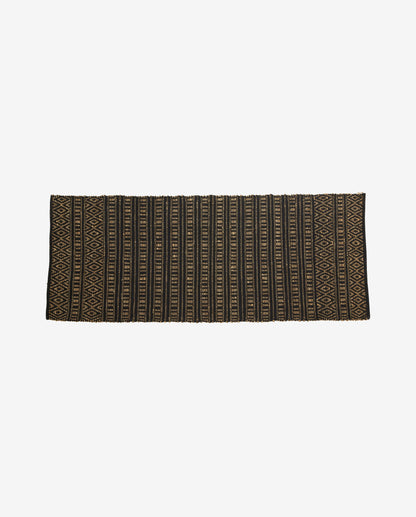 Cobertor Farah em algodão e ervas marinhas 250x100 cm - preto/natureza