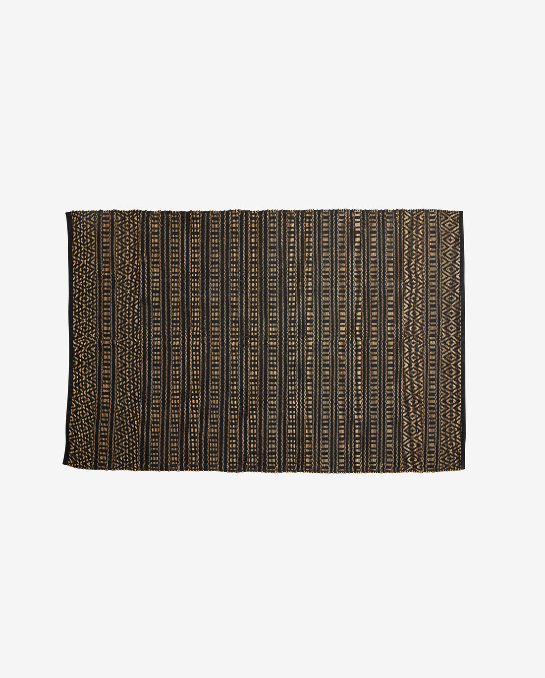 Cobertor Farah em algodão e ervas marinhas 240x160 cm - preto/natureza