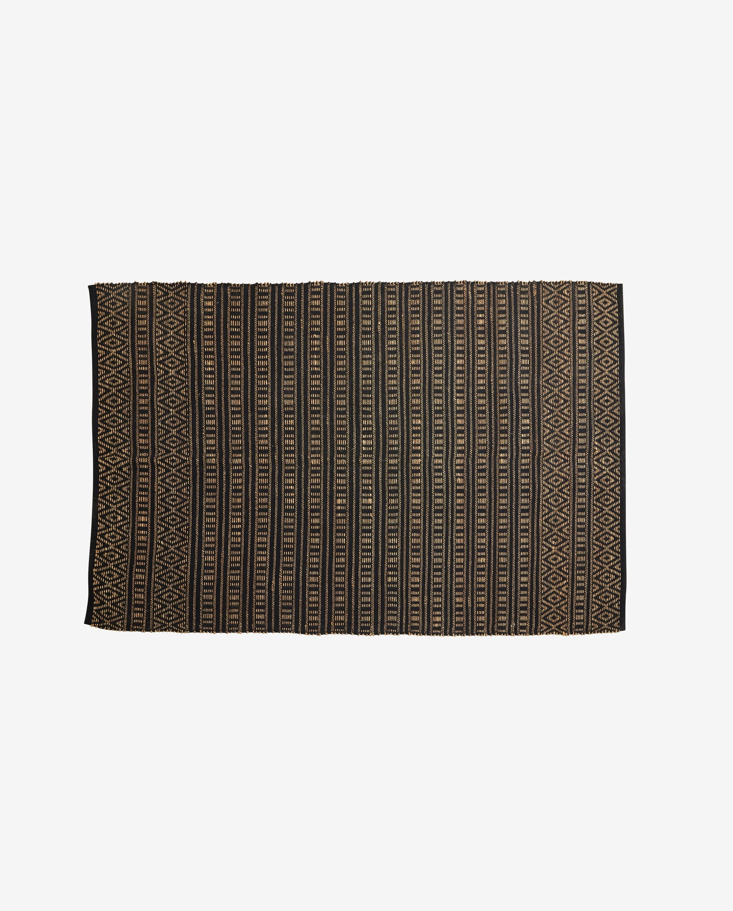 Cobertor Farah em algodão e ervas marinhas 240x160 cm - preto/natureza