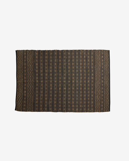 Cobertor Farah em algodão e ervas marinhas 240x160 cm - preto/natureza