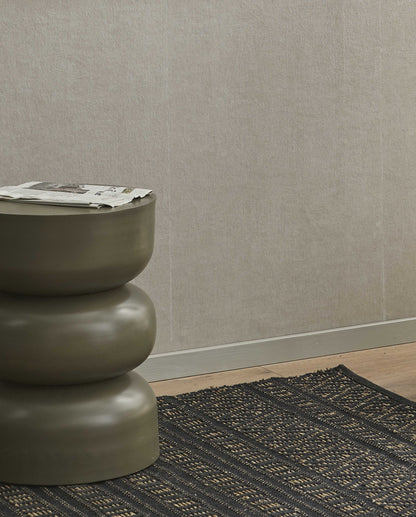 Cobertor Farah em algodão e ervas marinhas 240x160 cm - preto/natureza