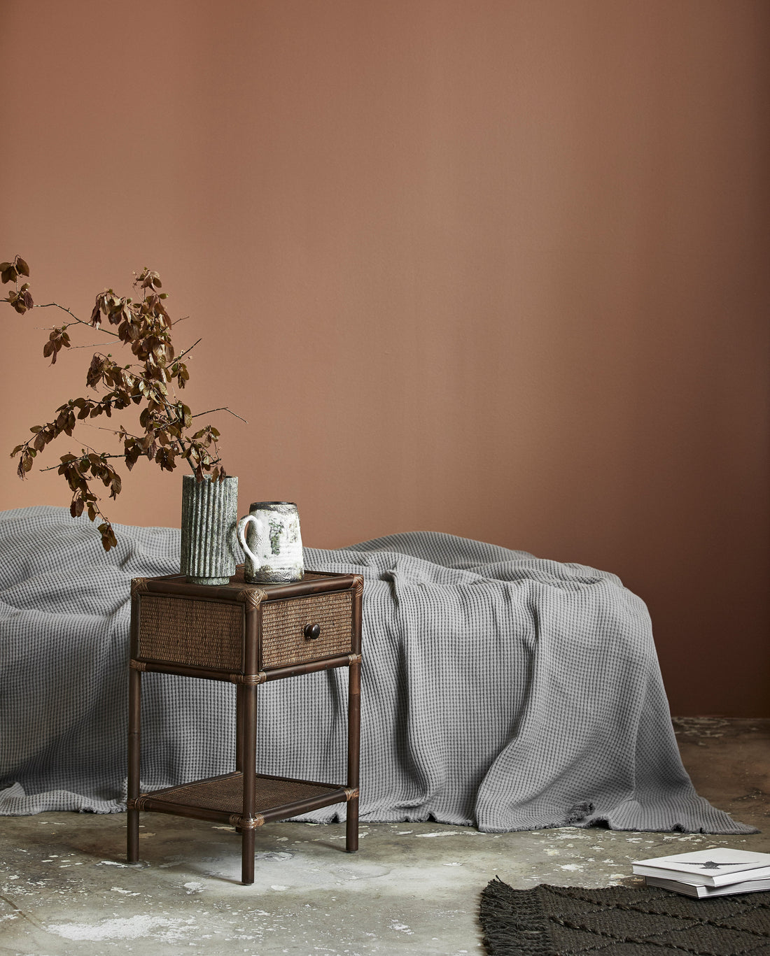 Cobertor de Jutan na juta 60x90 cm - marrom/verde