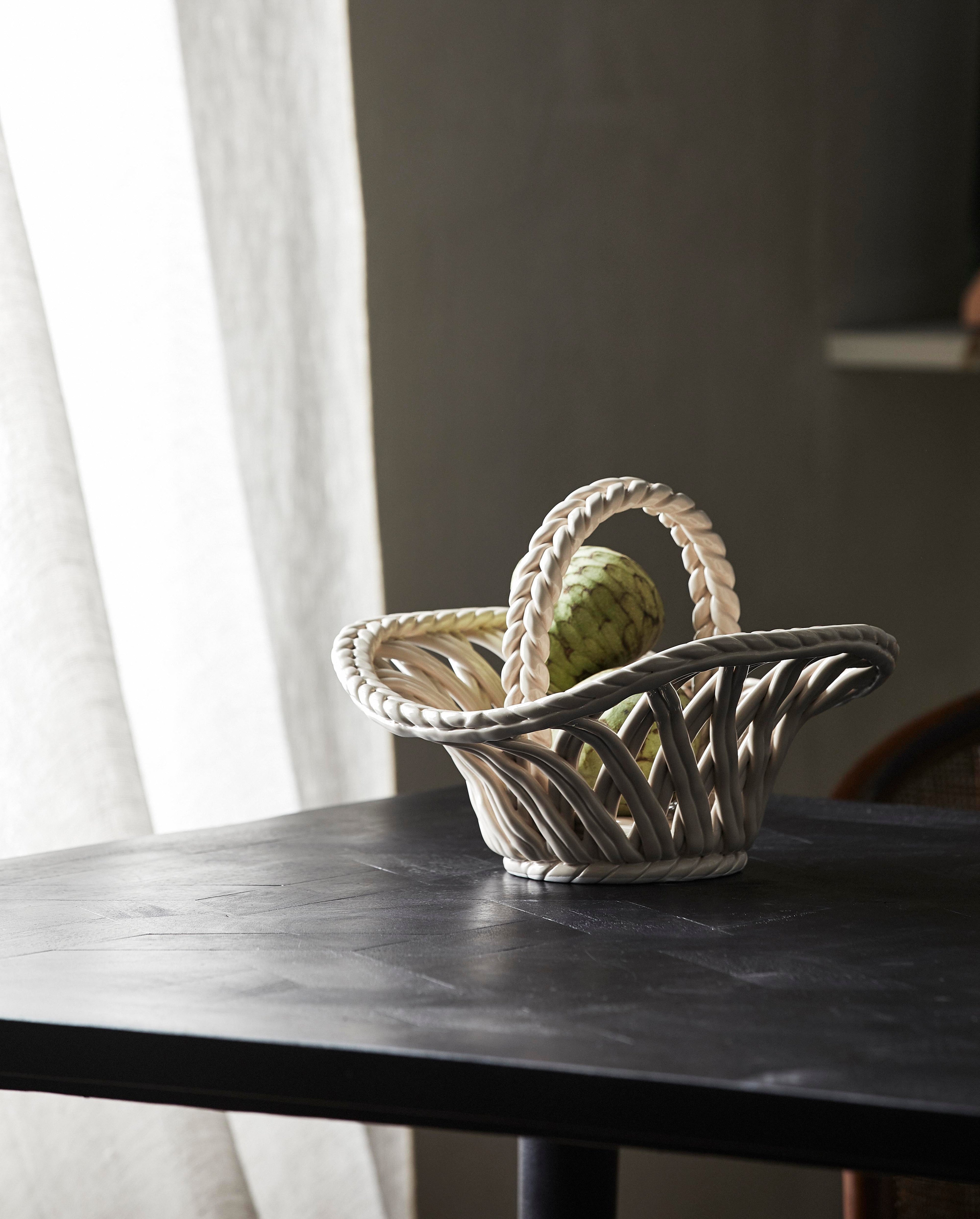 Poel Basket in Ceramics - 27x29 cm - bege