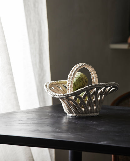 Poel Basket in Ceramics - 27x29 cm - bege