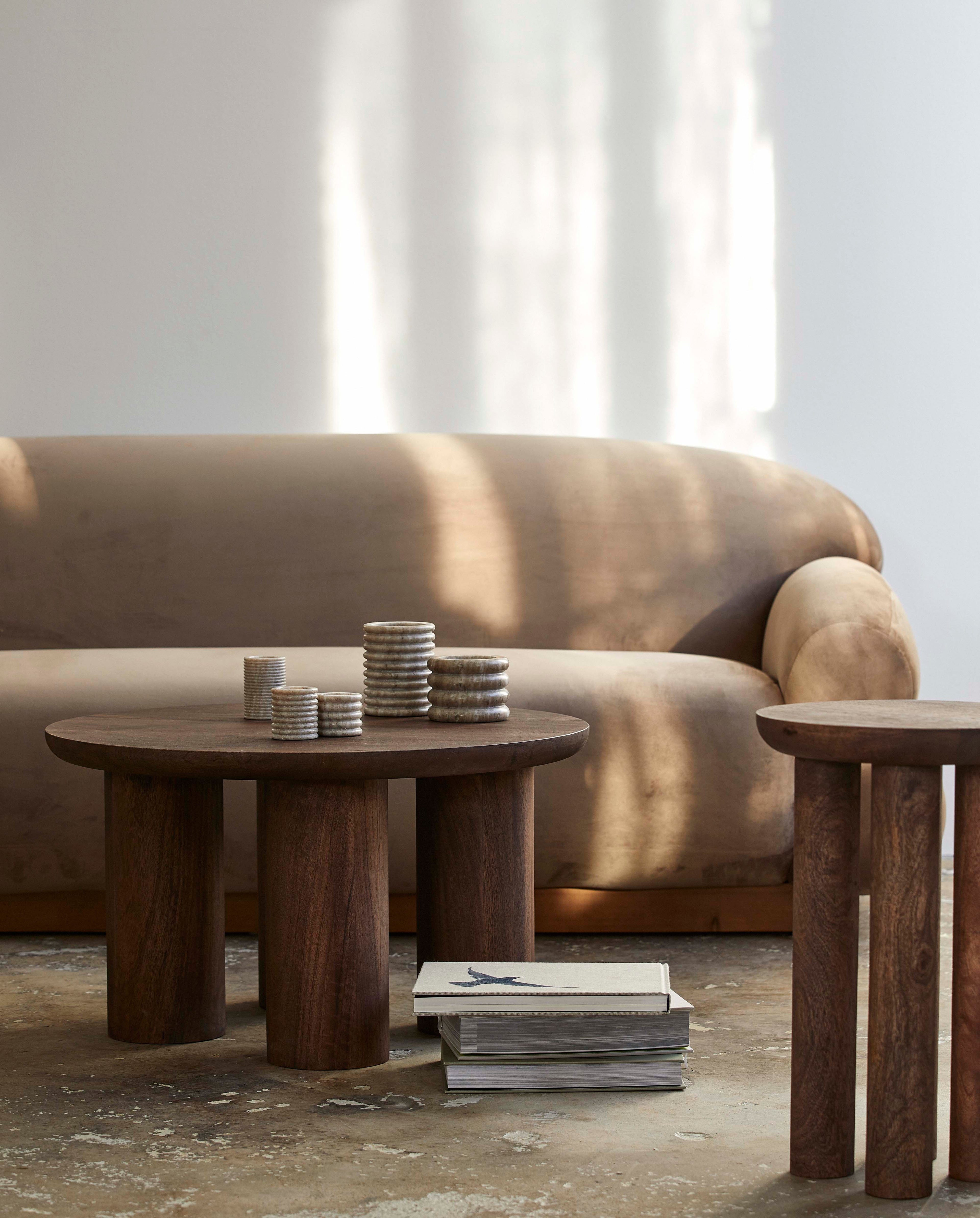 Helin Coffee Table em mangueiras - H40 cm - marrom escuro