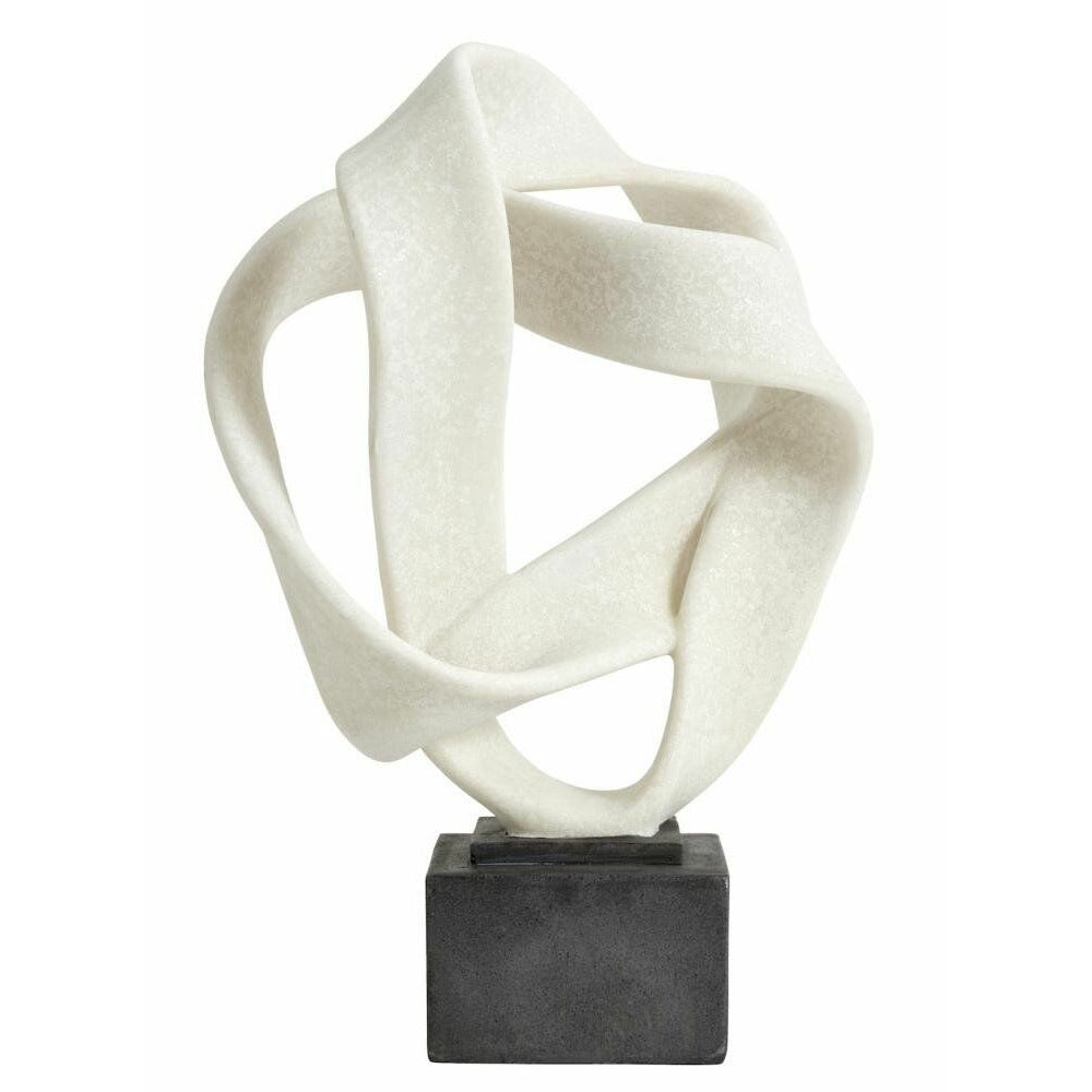 Escultura de Rosala para decoração - H43 cm - preto e branco