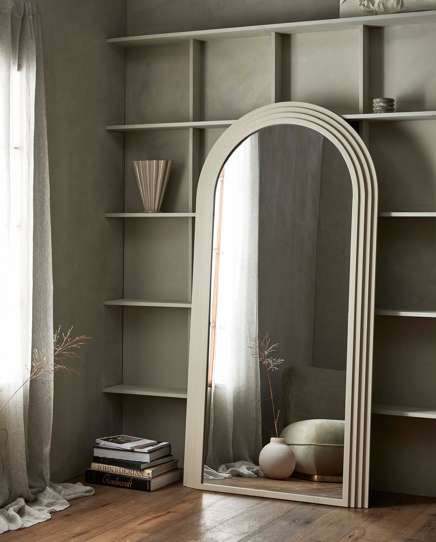 Falco Mirror in Iron - 203x100 cm - Areia