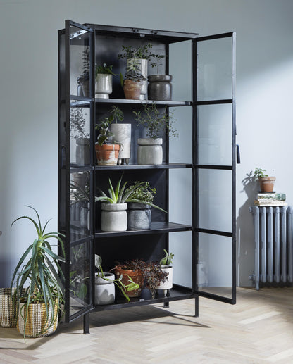 Gabinete de exibição de Phoenix em ferro - 175x80 - preto