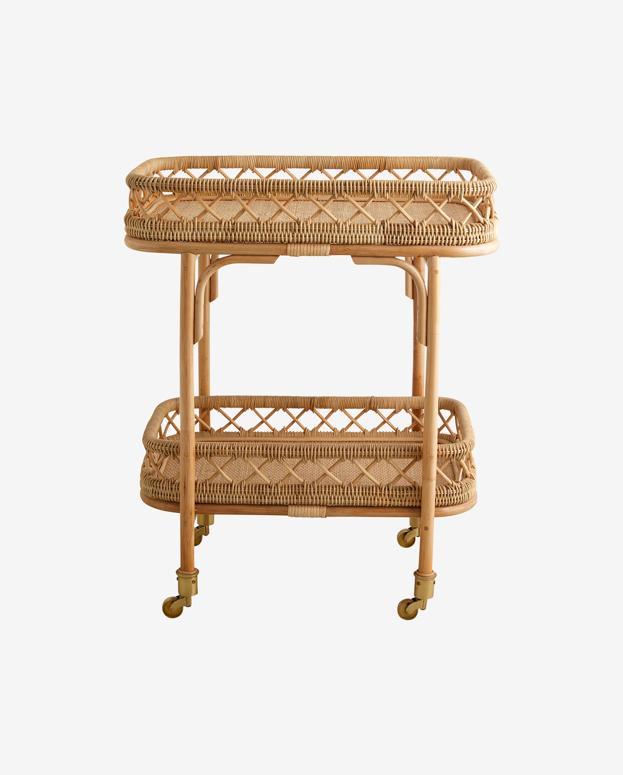 Liri Rolling Table em Rattan - 62x42 cm - Natureza