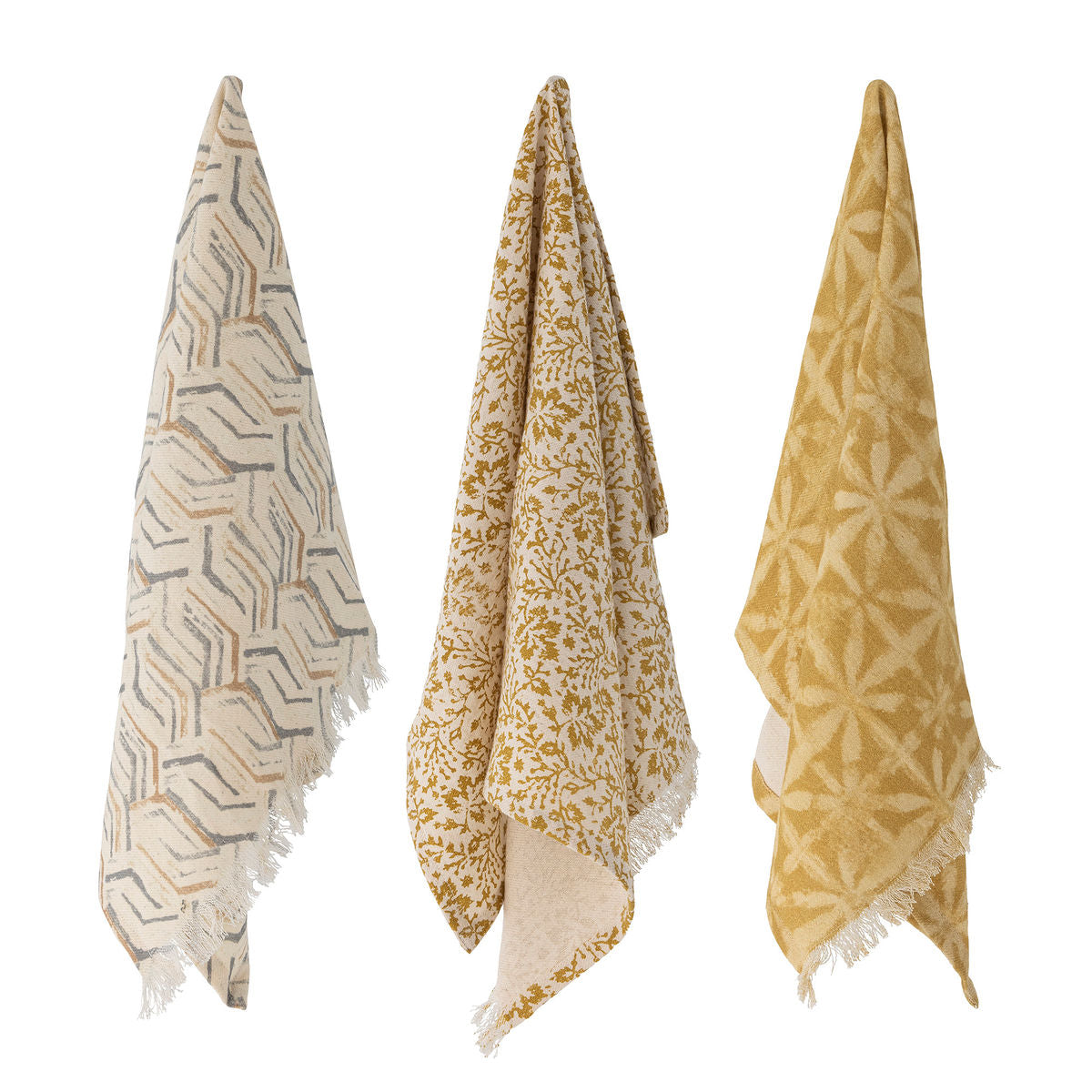 Toalha de chá de Bloomingville Bejan, marrom, algodão