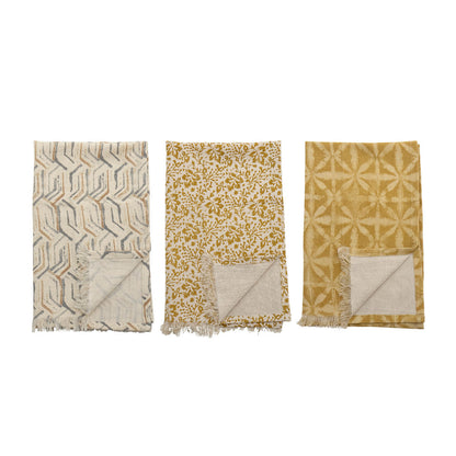 Toalha de chá de Bloomingville Bejan, marrom, algodão