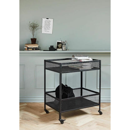 Nordal Easy Rolling Table em ferro - 77x54 cm - preto