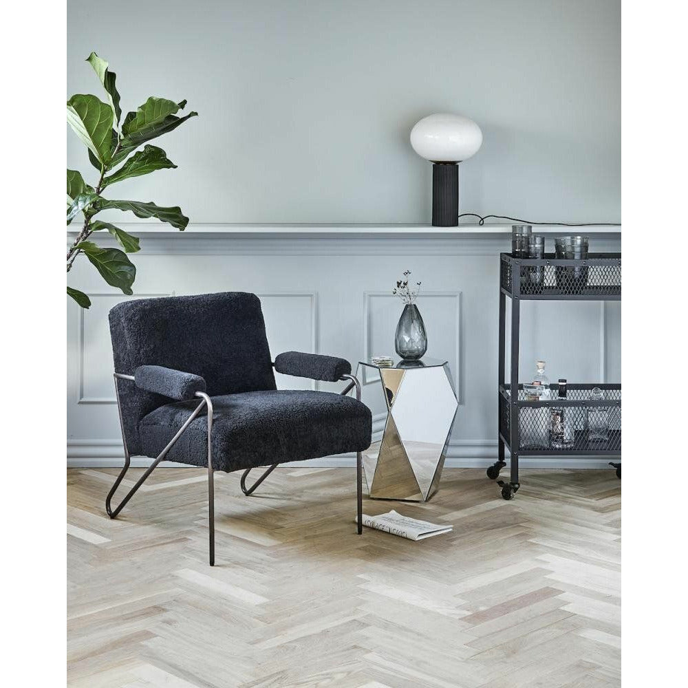 Nordal Easy Rolling Table em ferro - 77x54 cm - preto