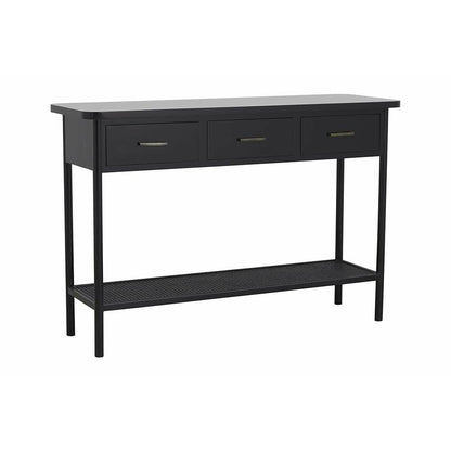 Nordal Arda Tabela de console em madeira com 3 gavetas - 120x40 - preto