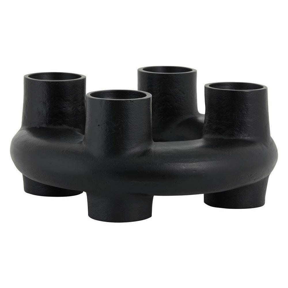 Porta velas Nordal SENJA para 4 velas de bloco - ø37 cm - preto