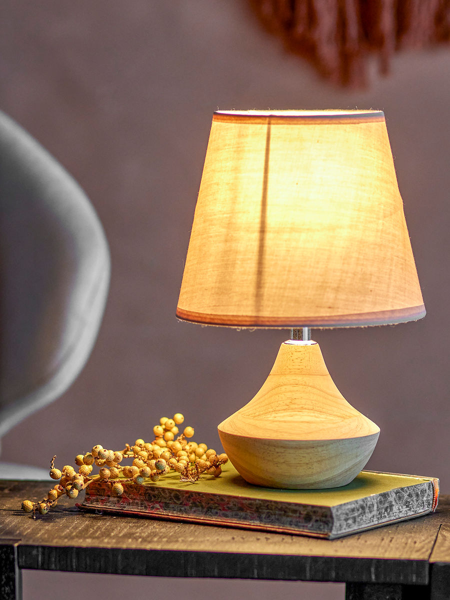 Coleção criativa Panola Table Lamp, Nature, Rubber Tree