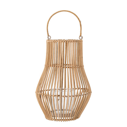Coleção criativa Rae Lantern w/vidro, natureza, rattan