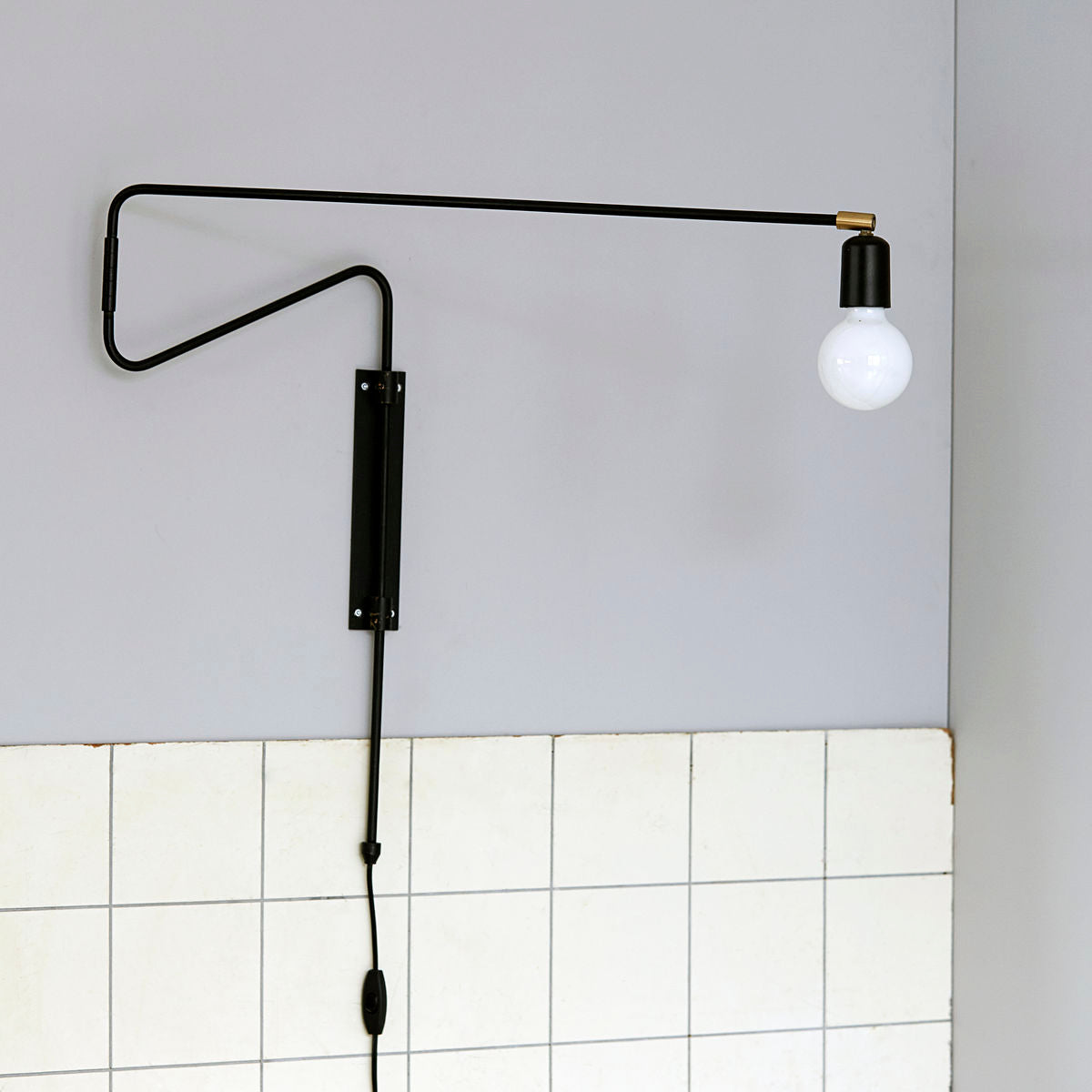 Iluminação de parede do médico da casa, swing, preto-l: 70 cm, w: 5 cm, h: 68 cm