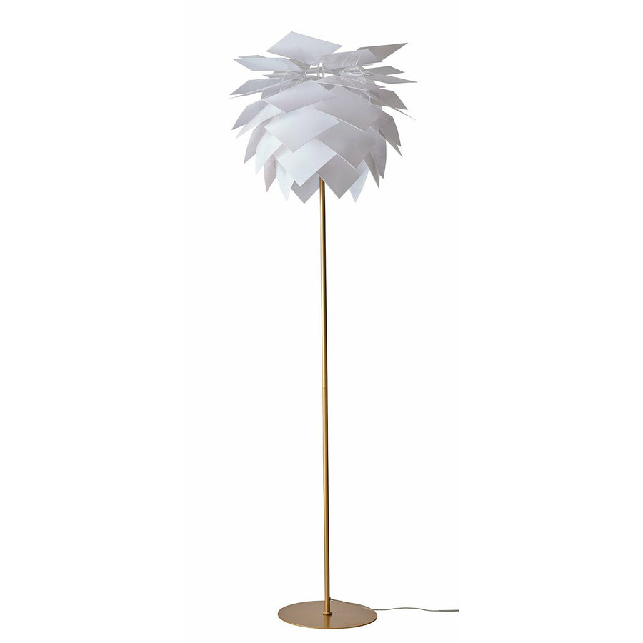Dyberg Larsen Pineapple gulvlampe hvid/messing - Ø45xH165cm - DesignGaragen.dk.