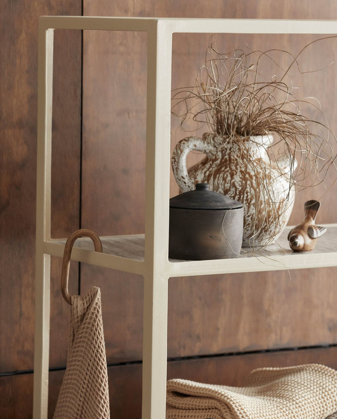 Vaso de Samo, vidros - marrom/branco