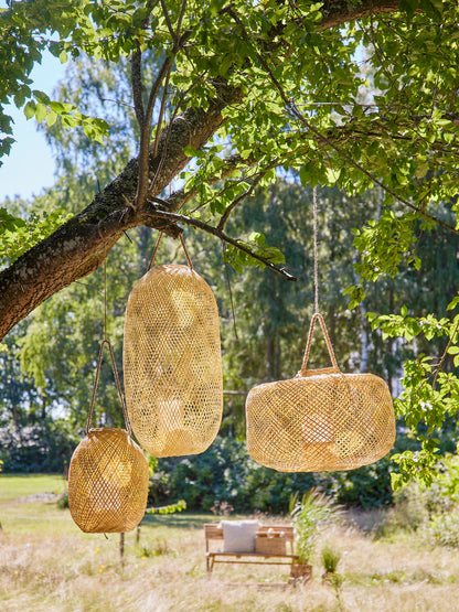 Lanterna Musu Bloomingville com vidro, natureza, bambu